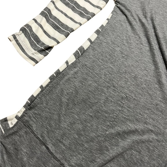 Pure Jill Grey & White Striped Cardigan | Women's L - Picture 3 of 6